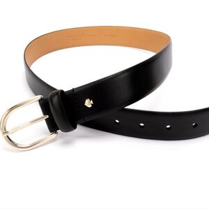 Kate Spade Stitched Feather Edge Black Belt Size L / XL NWT Orginal Packing